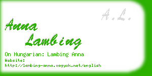 anna lambing business card